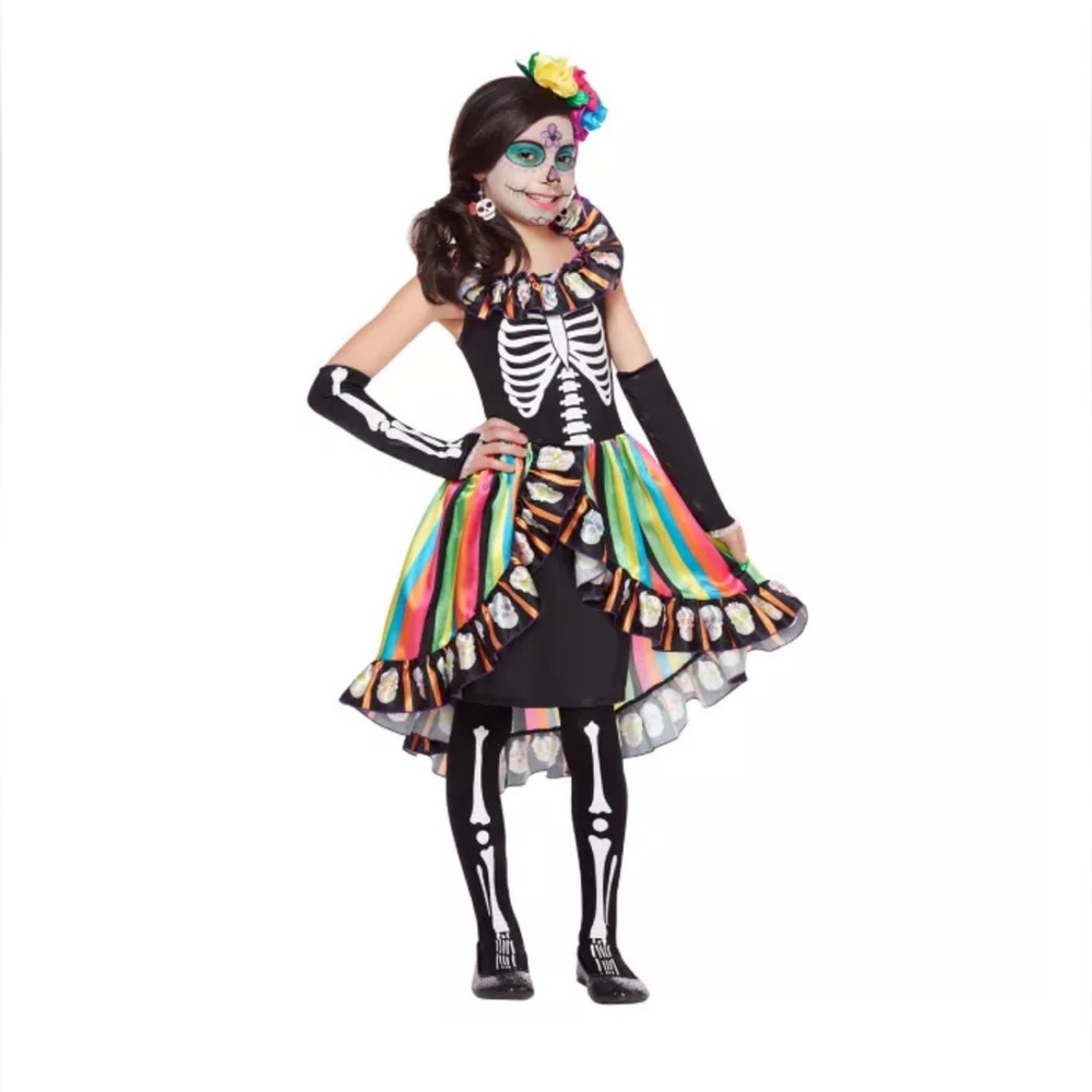 Spirit Halloween floral Mexicana dress la Catrina